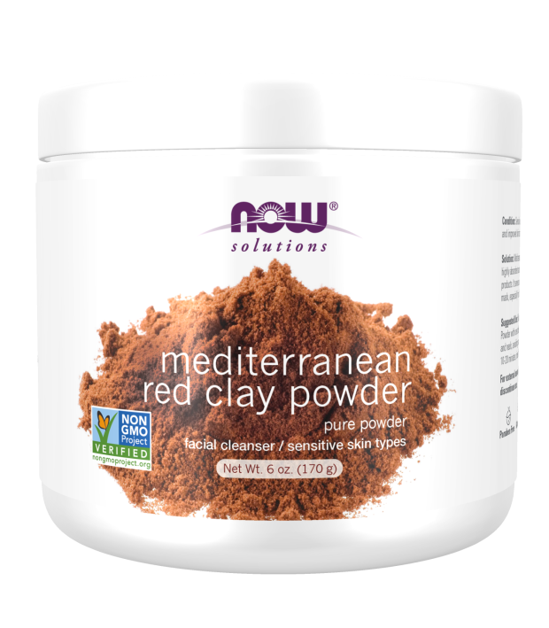 Now Foods Red Clay Powder Moroccan Czerwona Glinka dla Skóry Wrażliwej 170g