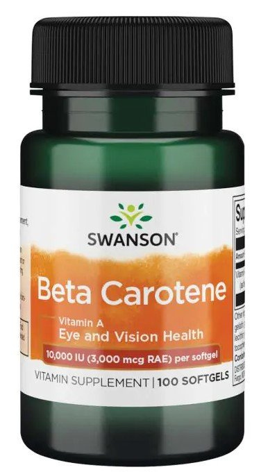 Swanson Beta-Carotene 10000 IU Supporting Skin and Vision 100 Softgels