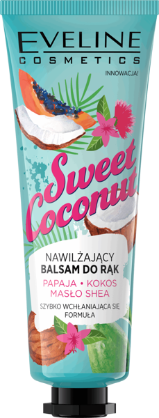 Eveline Sweet Hand Sweet Coconut Nawilżający Balsam do Rąk z Masłem Shea 50ml