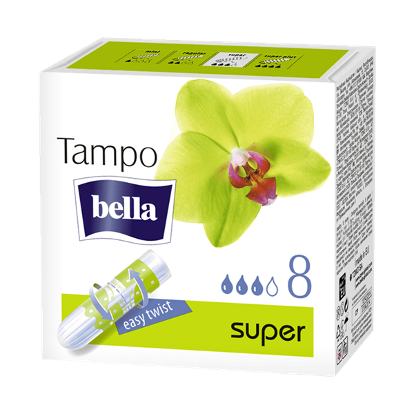 Bella Tampo Super Tampony Higieniczne bez Aplikatora 8 Sztuk