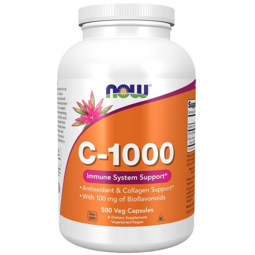 Now Foods Vitamin C-1000 Bioflavonoids and Rutin Supports Immunity Bones and Joints 500 Capsules