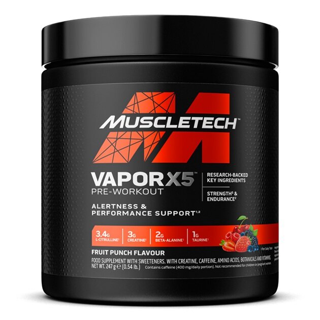 Vapor X5 Pre-Workout, Fruit Punch - 247g