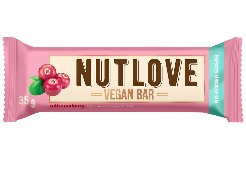 Allnutrition Nutlove Wegański Baton bez Dodatku Cukru Żurawina 15x35g