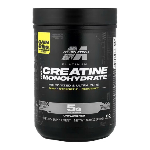 MuscleTech Platinum 100% Monohydrat Kreatyny Mikronizowany Proszek Na Siłę i Wytrzymałość Mięśni 400g
