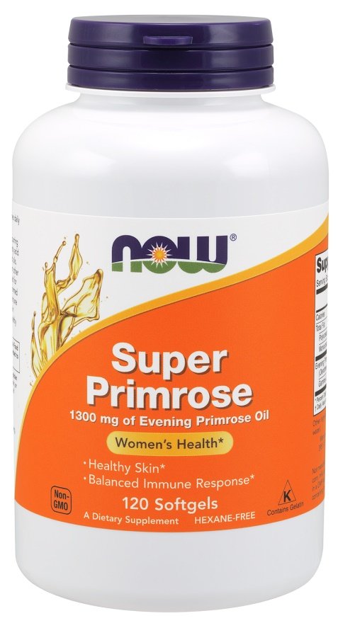 Now Foods Super Primrose 1300mg Olej z Wiesiołka dla Zdrowia Kobiet 120 Kapsułek