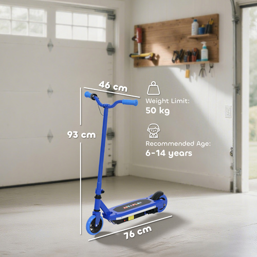 AIYAPLAY Electric Scooter for Kids 6-14 Years, with Colourful Lights, Blue