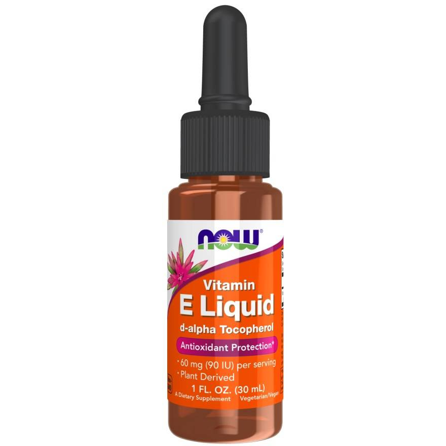 Now Foods Vitamin E Liquid D-alfa-Tokoferyl Wspomaga Odporność 30ml