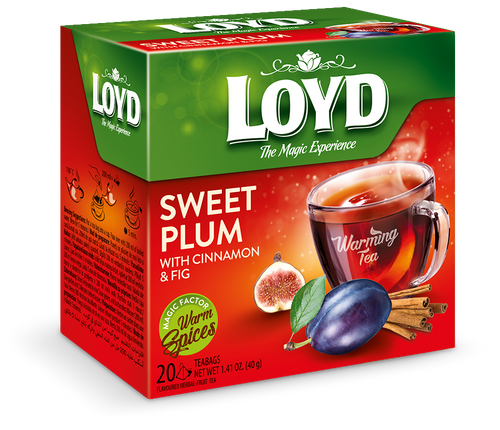 Loyd The Magic Experience Rozgrzewająca Aromatyzowana Herbata Ziołowo-Owocowa z Śliwką Figą i Imbirem i Cynamonem 20x2g