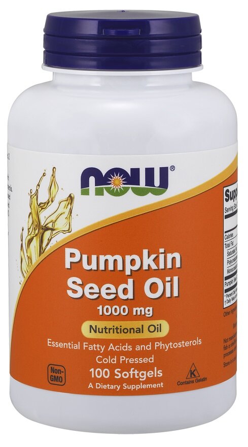 Now Foods Pumpkin Seed Oil 1000mg Olej z Pestek Dyni 100 Kapsułek