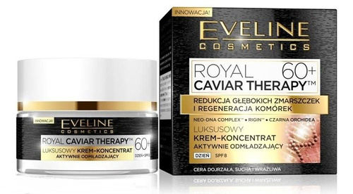 Eveline Royal Caviar Therapy 60+ Krem Koncentrat Aktywnie Odmładzający na Dzień SPF10 50ml