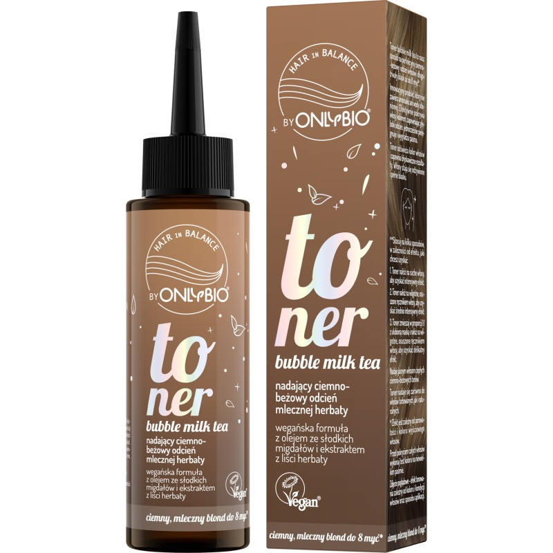 OnlyBio Hair in Balance Toner do Włosów Bubble Milk Tea Ciemny Beż 100ml
