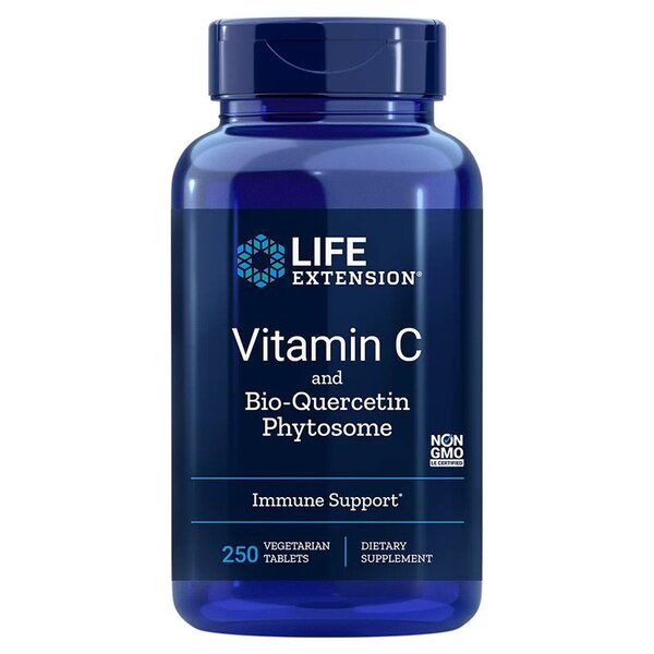 Life Extension Vitamin C and Quercetin Phytosome for Immune Support and Cardiovascular Health 250 Vegetarian Tabs