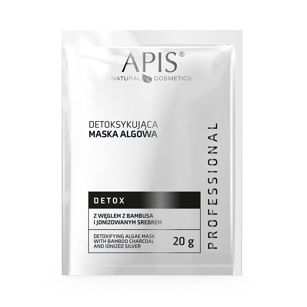 Apis Professional Detox Detoxifying Algae Mask with Bamboo Charcoal and Ionized Silver for Oily and Combination Skin 20g Best Before 31.12.24