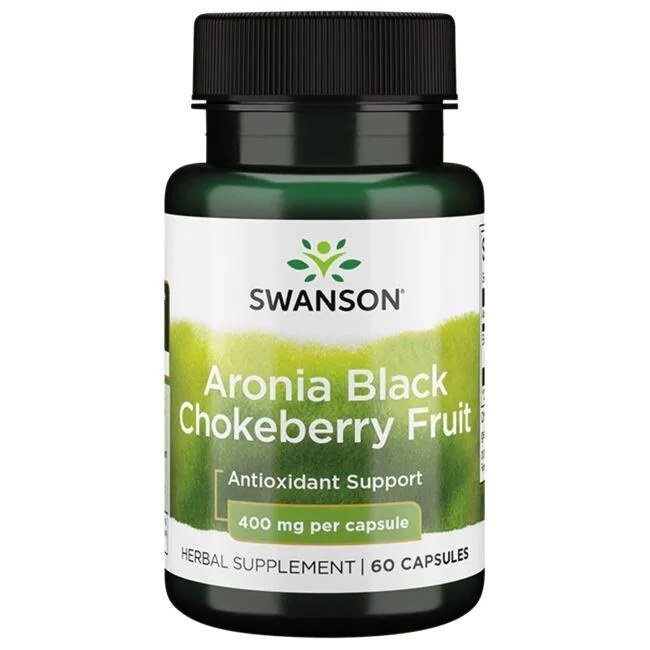 Swanson Aronia Czarna 400mg na Wsparcie Antyoksydacyjne 60 Kapsułek