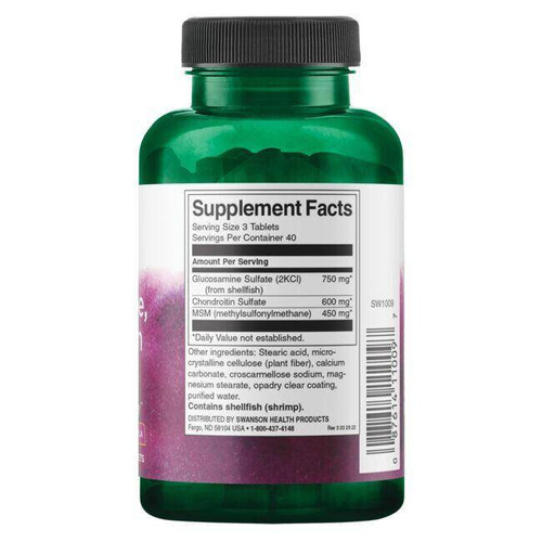 Swanson Glucosamine Chondroitin and MSM for Joint Support 120 Tablets