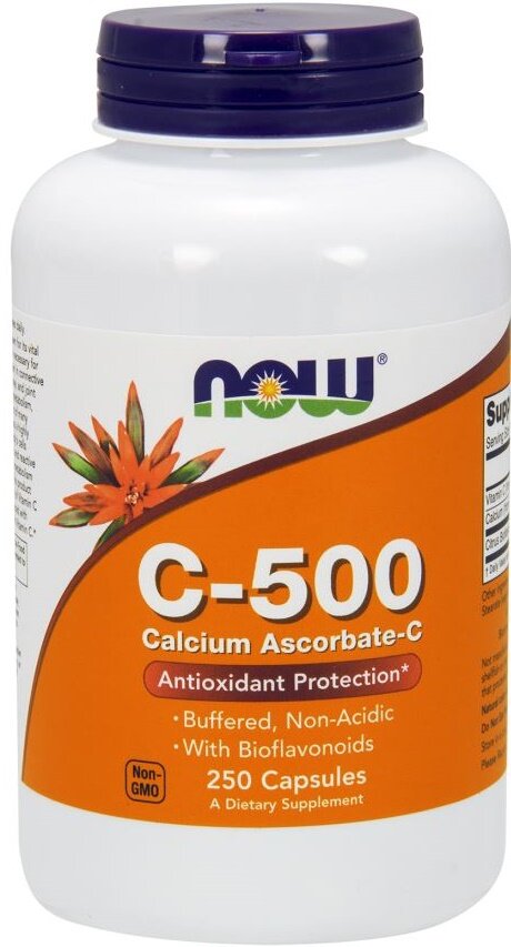 Now Foods Vitamin C-500 Calcium Ascorbate-C Wspomaga Odporność 250 Kapsułek