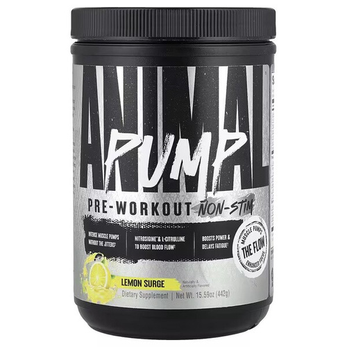 Pump Pre-Workout Non-Stim, Lemon Surge - 442g