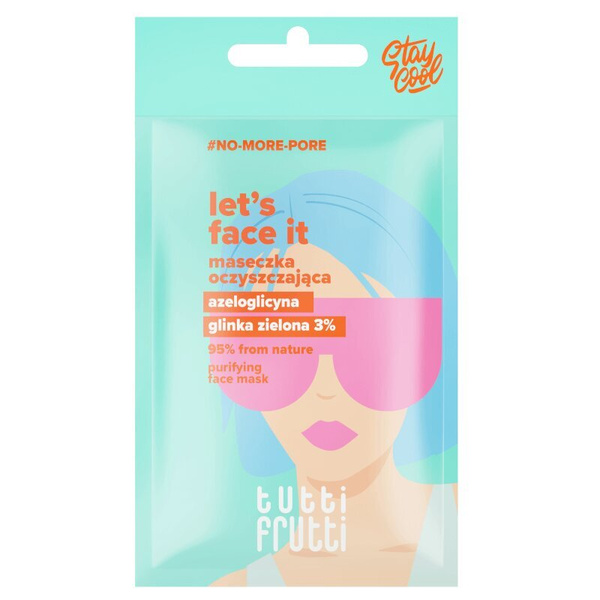 Tutti Frutti Let's Face It Cleansing Mask with Green Clay 3% and Detox Shot Mg 7g