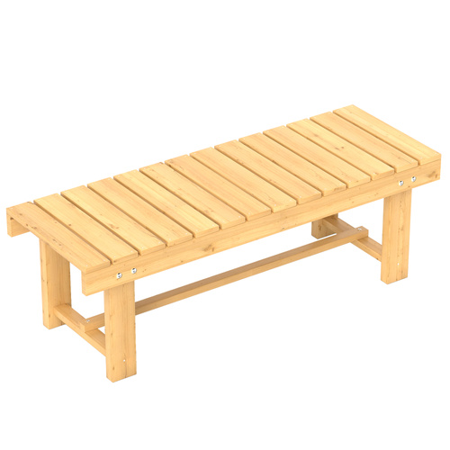 Outsunny 1 Piece 2-seater Outdoor Indoor Wooden Garden Bench Fir Patio Loveseat, 110L x 38W x 35Hcm, Natural