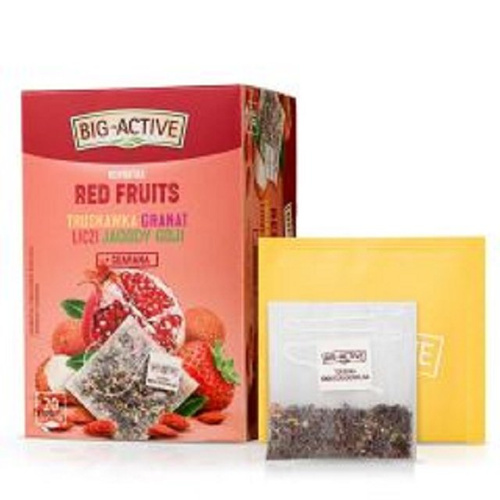 Big-Active Red Fruits Herbal Fruit Tea with Strawberry Pomegranate and Lychee 20x2.25g