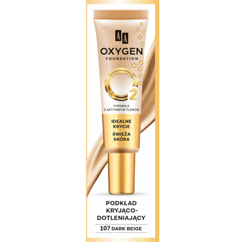 AA Oxygen Foundation Podkład Kryjąco Dotleniający nr 107 Dark Beige 30ml