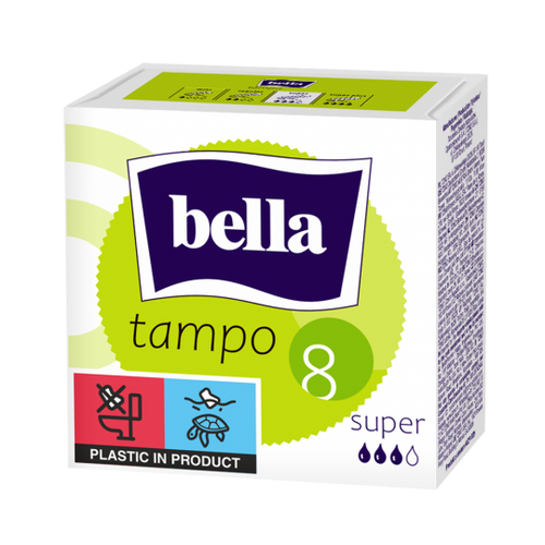 Bella Tampo Super Hygienic Tampons without Applicator 8 Pieces