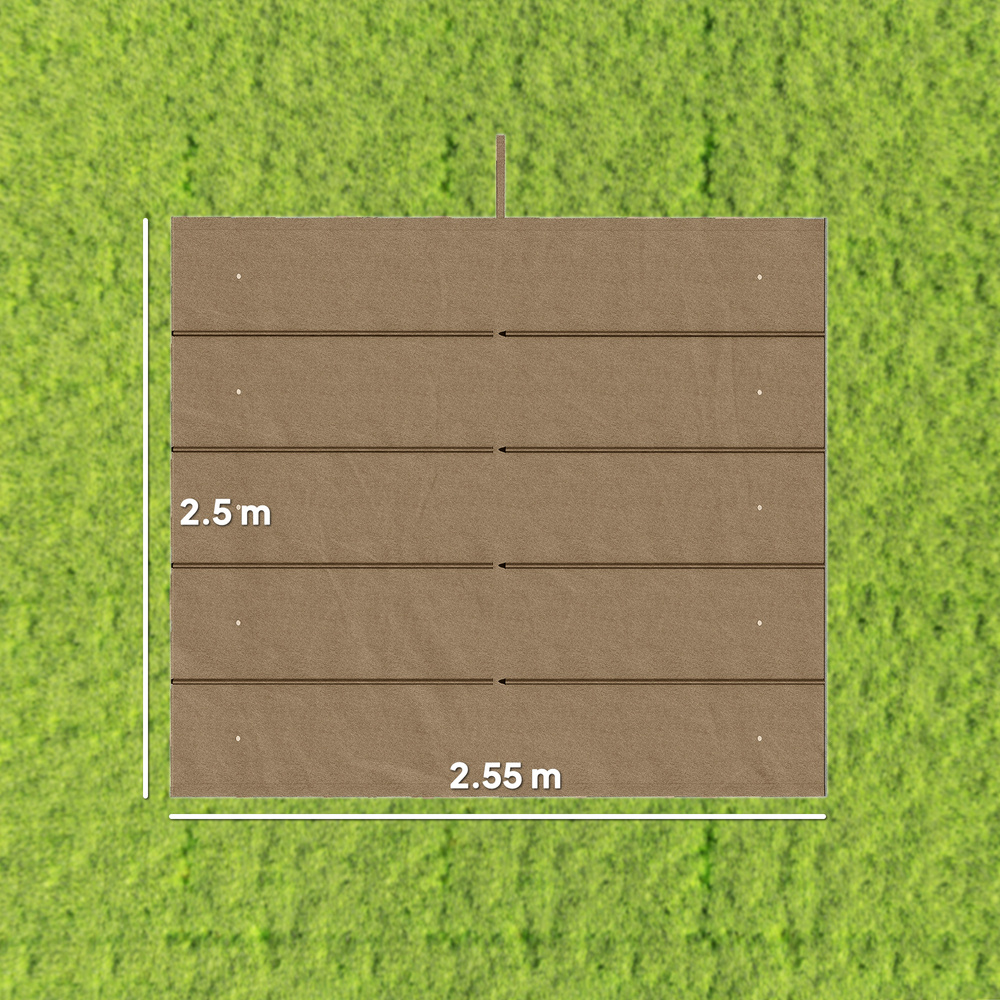 Outsunny Retractable Pergola Cover, 2.55 x 2.5 m Replacement Canopy Fabric for 3 x 3 m Frame, Roof Top Only, Tan