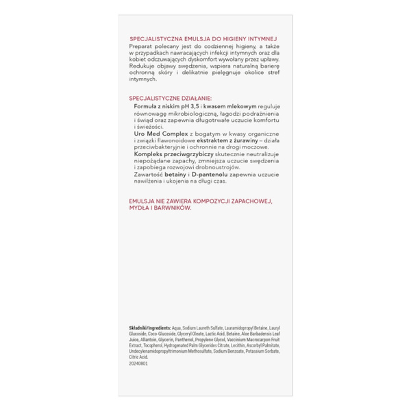 AA Intimate Med Advanced pH 3.5 Specialist Emulsion for Intimate Hygiene 300ml