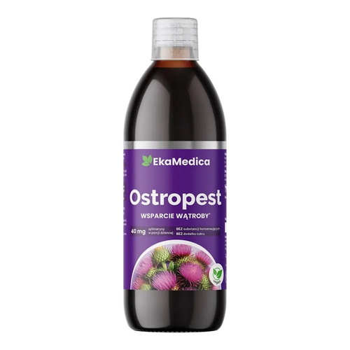 EkaMedica Naturalny Sok Z Ostropestu Bez Dodatku Cukru, Wspiera Trawienie 500ml