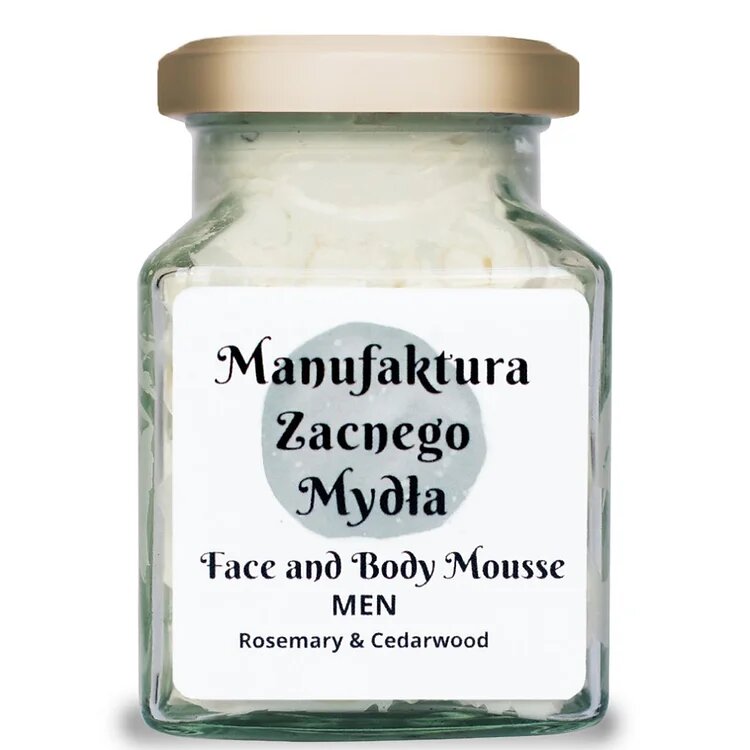 Manufaktura Noble Soap Face and Body Mousse for Men with Rosemary and Cedarwood Essential Oil 200ml