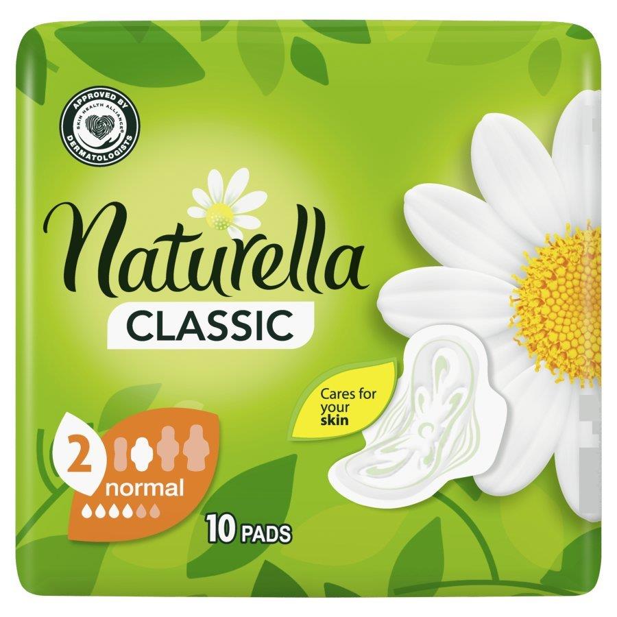 Naturella Classic Normal Camomile Podpaski ze Skrzydełkami 10 Sztuk