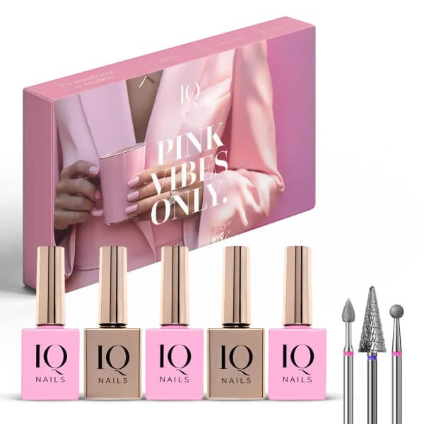 IQ Nails PINK VIBES ONLY Professional Hybrid and Gel Manicure Set