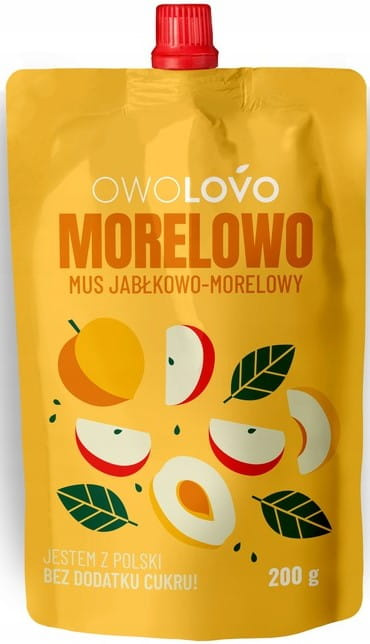 OwoLovo Mus Jabłkowo-Morelowy bez Dodatku Cukru 200g