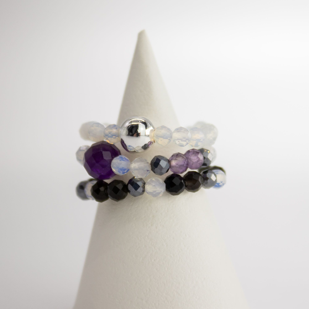 Nymph Spirit Gemstone Ring Set - Full Moon