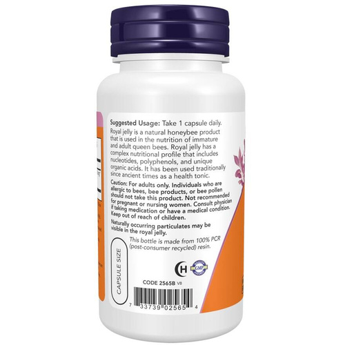 Now Foods Royal Jelly 1500mg Equivalency Supports Immune and Circulatory Systems 60 Vcapsules