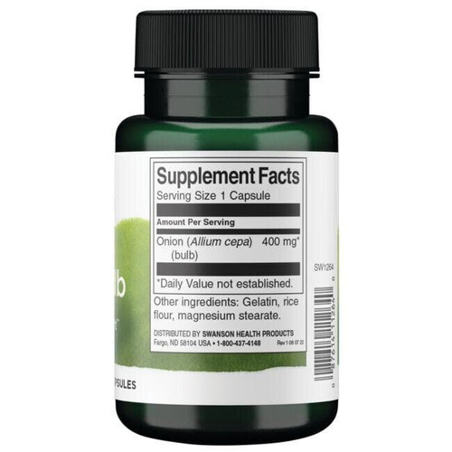 Swanson Full Spectrum Onion Bulb 400mg for General Wellness Support 60 Capsules