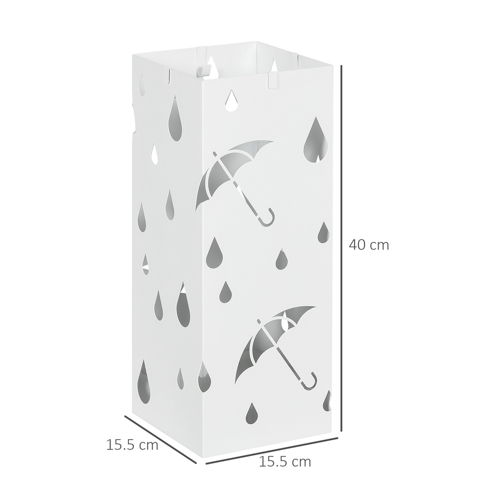 HOMCOM Six-Umbrella Steel Holder Stand - White