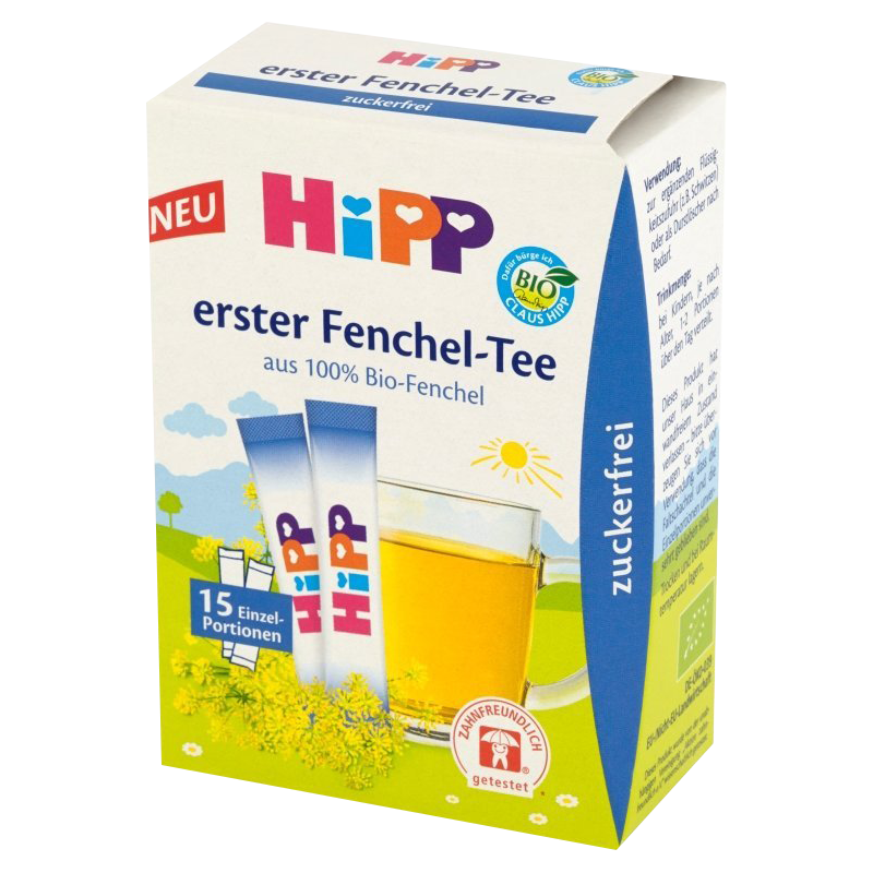 Hipp Natural Bio Fennel Tea for Children without Sugar Gluten Free 15x0.36g