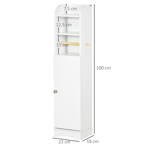 kleankin Multi-Storage Narrow Bathroom Cabinet - White