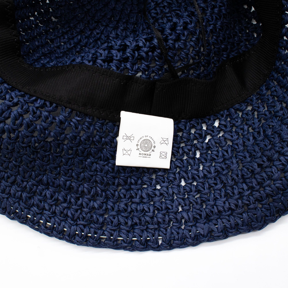 Nomad Sari Floppy Straw Sun Hat - Navy Blue