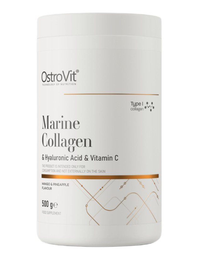 OstroVit Marine Collagen & Hyaluronic Acid & Vitamin C, Mango & Pineapple - 500g