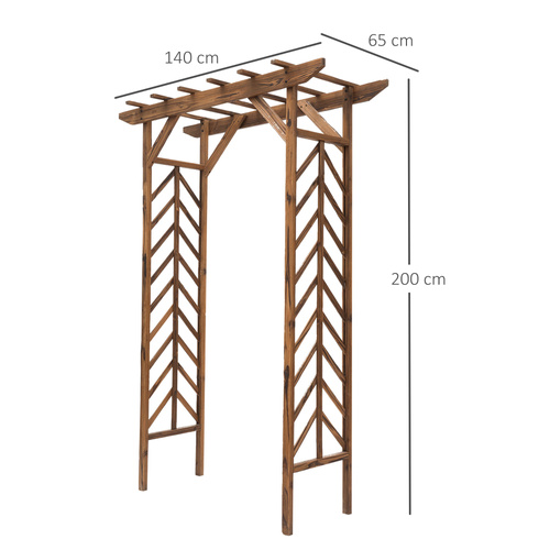 Outsunny Wooden Garden Arbor, Arch Trellis with Classic Countryside Style, Pergola Style Roof for Climbing Vines
