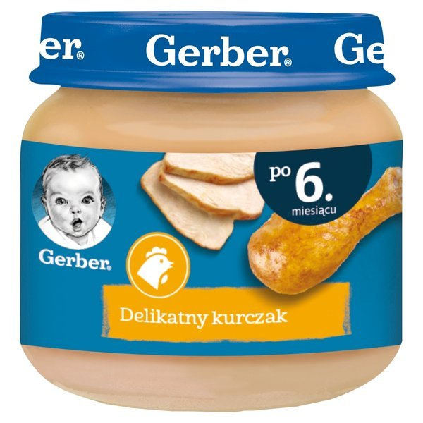 Gerber Delikatny Kurczak dla Niemowląt. po 6 Miesiącu bez Dodatku Barwników i Soli 80g