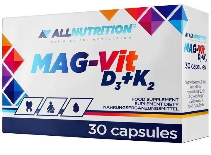 Allnutrition Diet Supplement MAG-Vit D3 + K2 30 Capsules