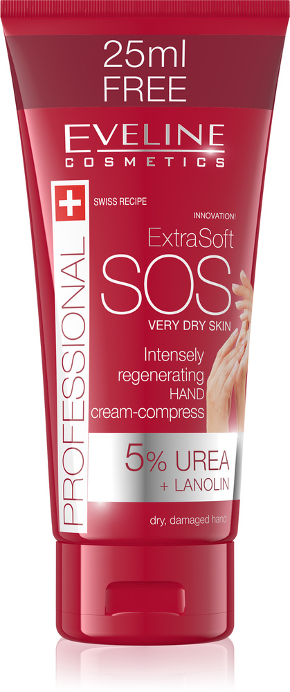 Eveline Extra Soft SOS Regenerating Nourishing Moisturizing Hands Cream with 5% Urea 100ml