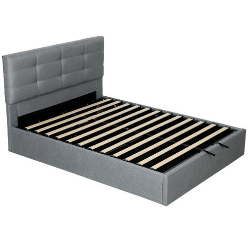 HOMCOM 5ft King Ottoman Bed with Gas Lift Storage - Grey