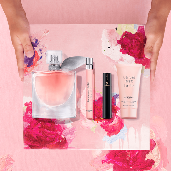 Lancôme La Vie Est Belle Gift Set 50ml EDP + 10ml EDP + 50ml Body Lotion + 2ml Black Hypnôse Mascara Set for Women 1 Piece
