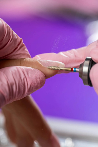IQ Nails DuoFrez Diamentowy Frez do Paznokci Długi Kształt Płomienia Drobny Standard 2,1mm Powłoka ZRN 243R.FM.021_ZRN 1 Sztuka