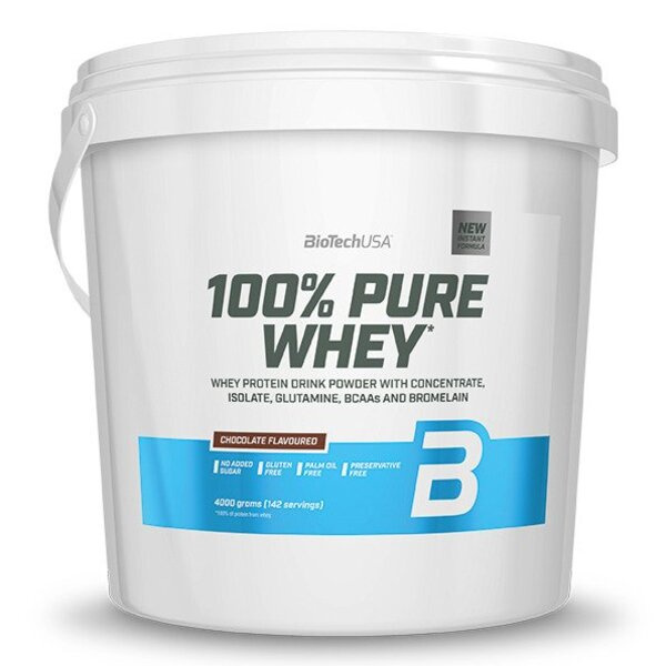 BioTechUSA 100% Pure Whey Hazelnut Flavoured Whey Protein for Muscle Support 4000g