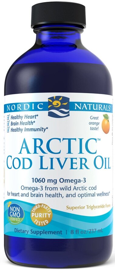 Nordic Naturals Arctic Cod Liver Oil 1060mg Supports Immune System Brain and Heart Function Orange 237ml